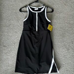 Black & White Contrast Tennis Dress